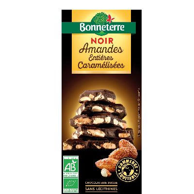 Chocolat Noir Amandes Caramelisees 200g